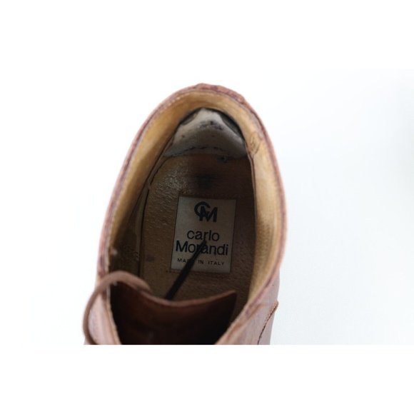 Vintage 90s Mens Size 12 Distressed Leather Toe Cap Ankle Chukka Boots Brown main image 11